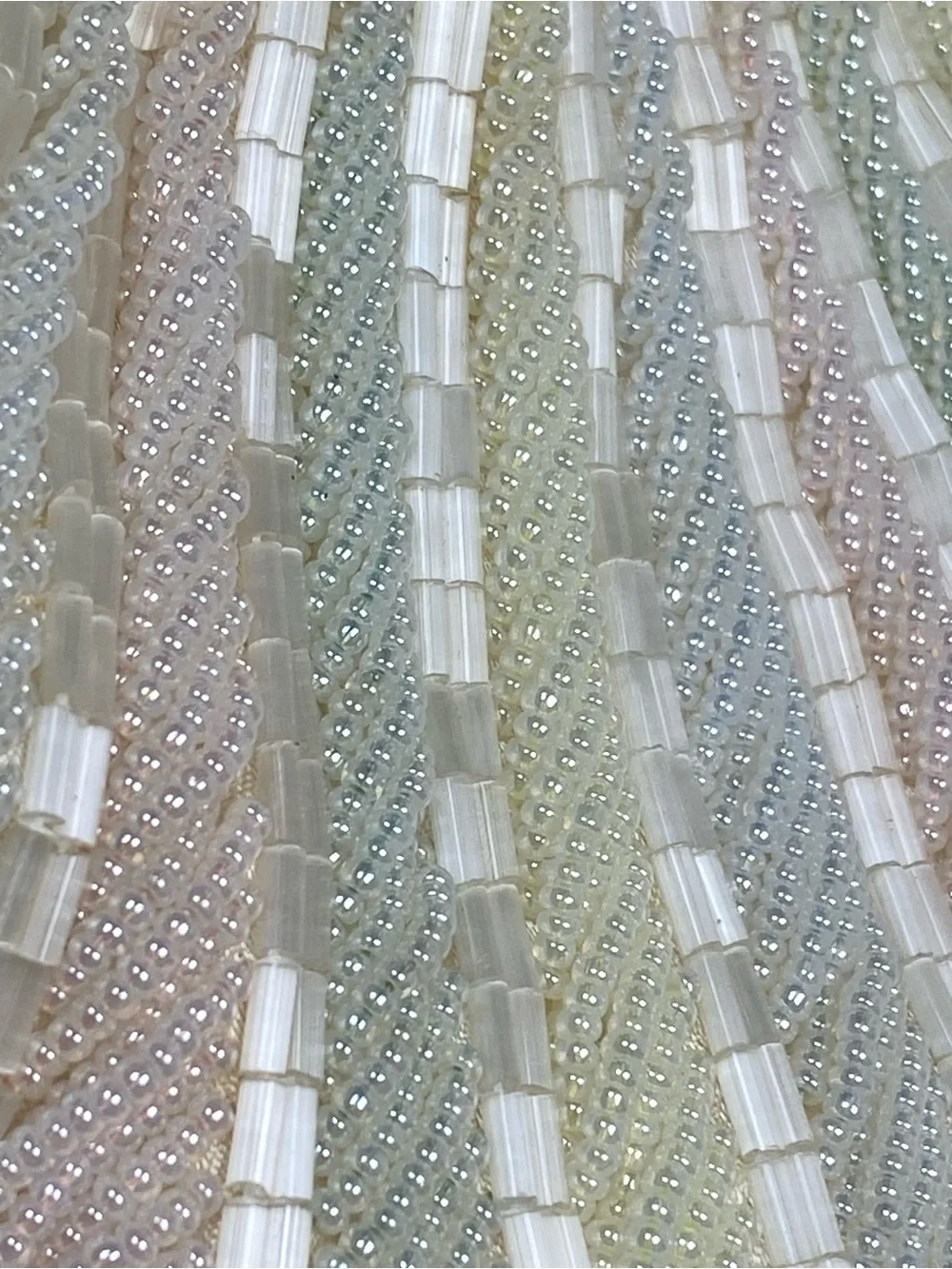 Vintage La Regale Vanessa Beaded Shell Bag Iridescent Pastel Clam Clutch Evening